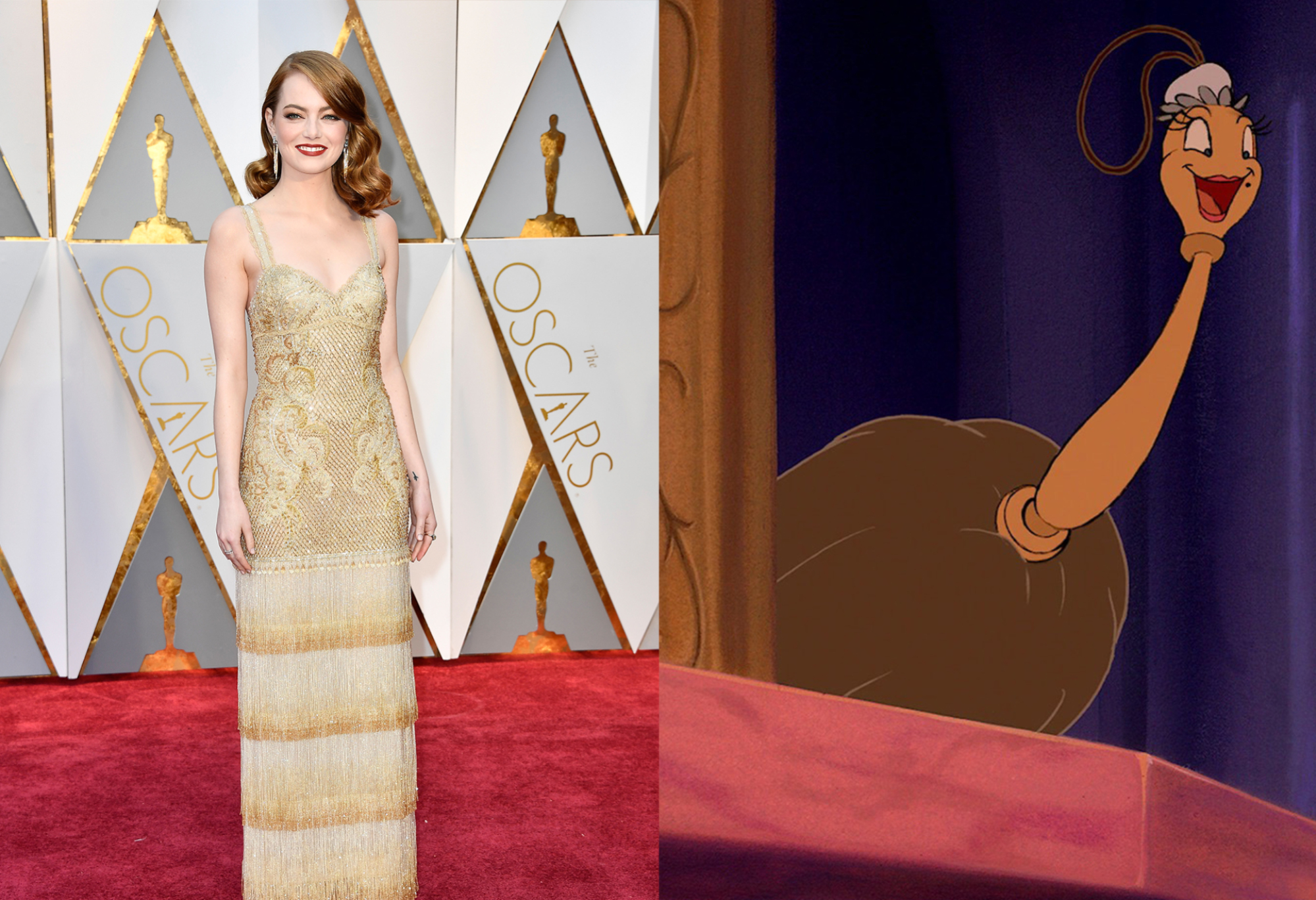 <strong>The Oscars</strong> red carpet was its own live action ‘<em>Beauty and the Beast</em>‘